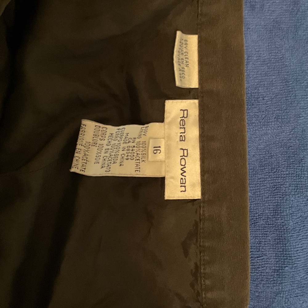 Vintage Silk Rena Rowan Classic Dark Green Skirt 16